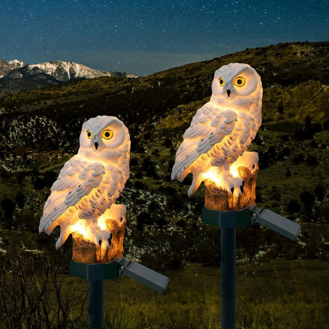 Solar Pathway Light Owl Garden Stake Outdoor Lamp - Image 3