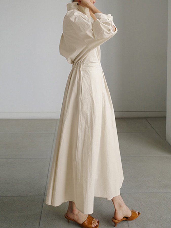 Women's Long Striking Flowing Shirt Dress