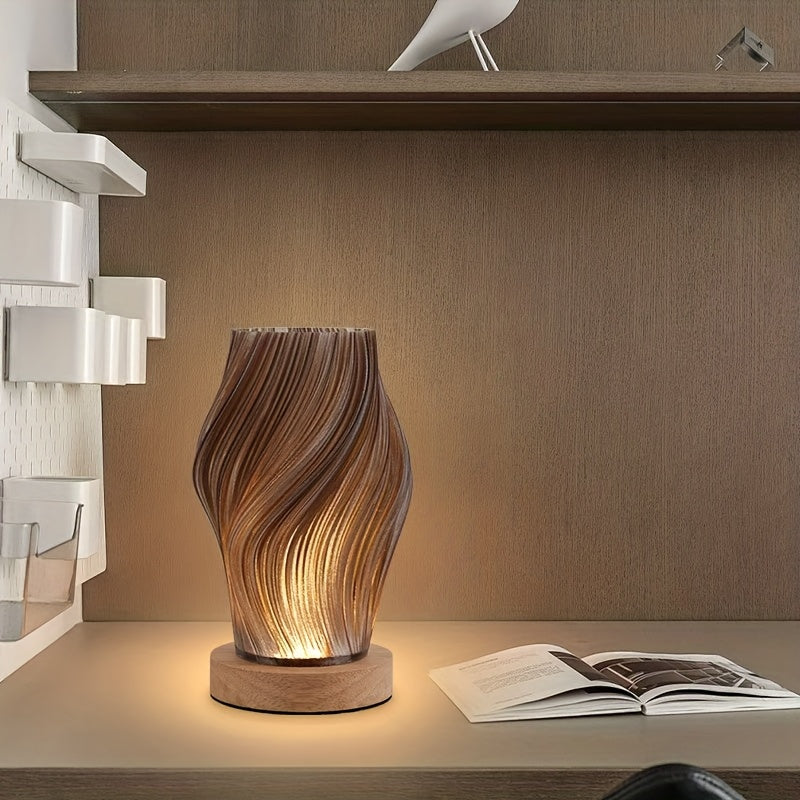 Tasela - Wooden USB Table Lamp with Adjustable Brightness - Image 5