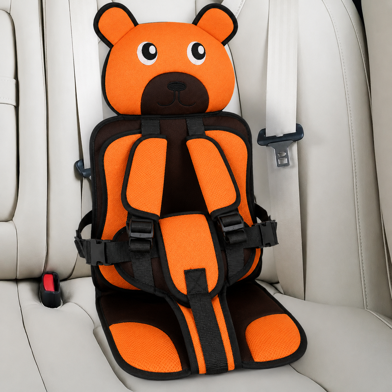 Adjustable Child Travel Booster Seat with Bear Design - Image 9