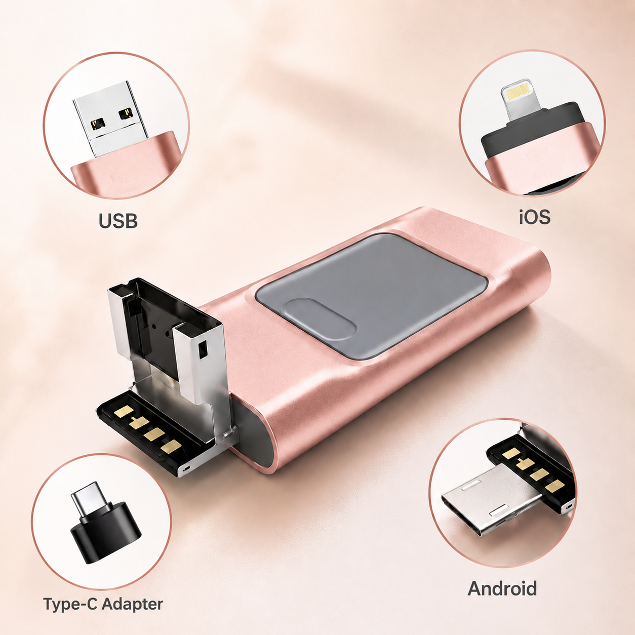 32GB 3-in-1 USB Flash Drive for All Devices