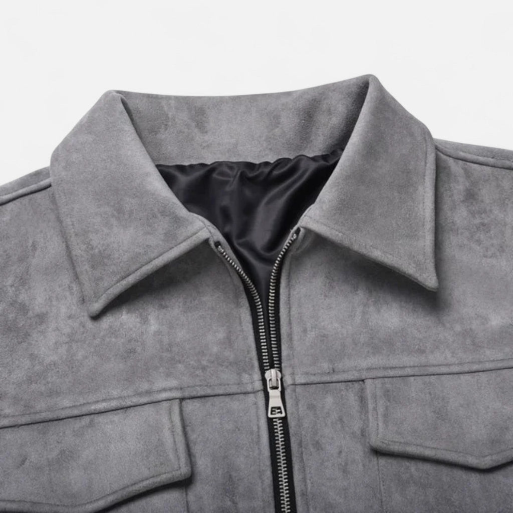 Men’s Refined Street-inspired Loose-Fit Suede Jacket