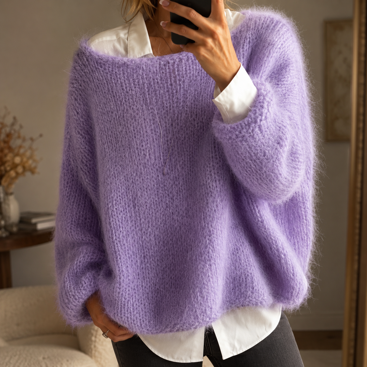 Women's Smart-casual Knitted Warm Fluffy Sweater