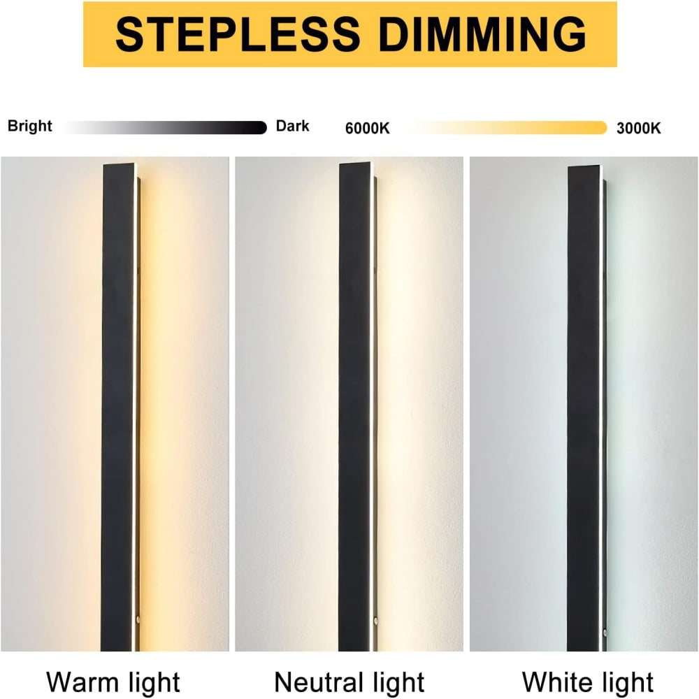 Outdoor Wall Light LED Waterproof Porch Sconce Black Modern Front Door Lamp - Image 7