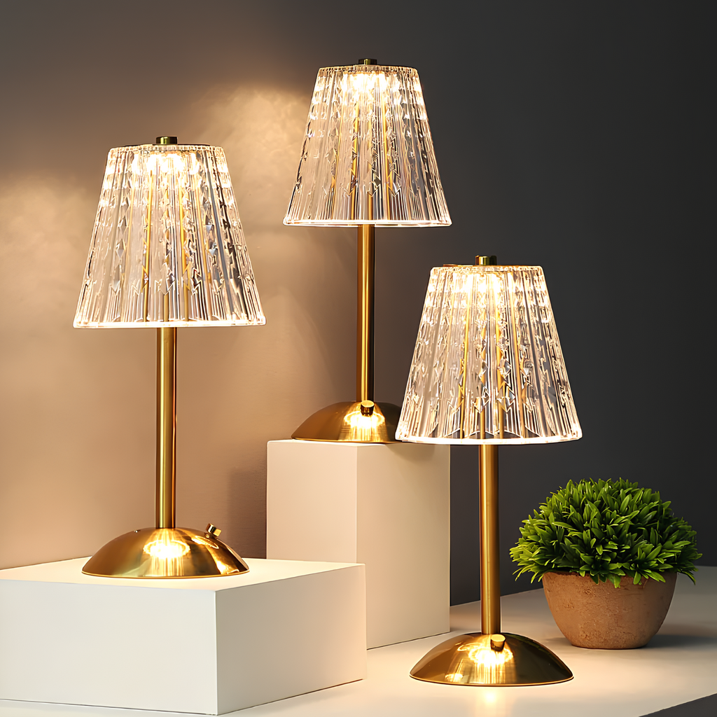Exquisite Crystal LED Table Lamp with Touch Control and Dimmable Light