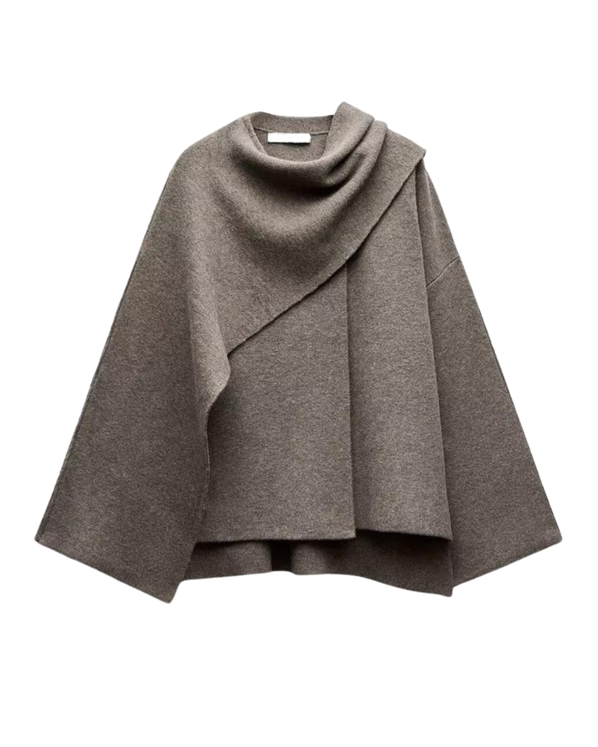 Women's Fashion Slip-on Asymmetrical Poncho for Winter Warmth