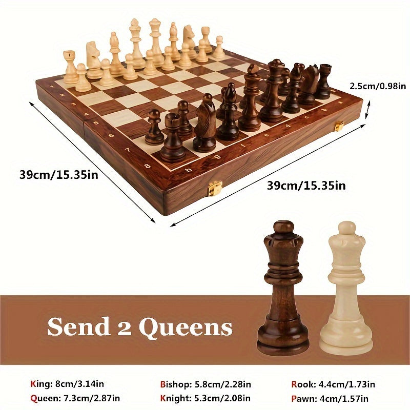Decorative Wooden Traditional Strategic Chess Set