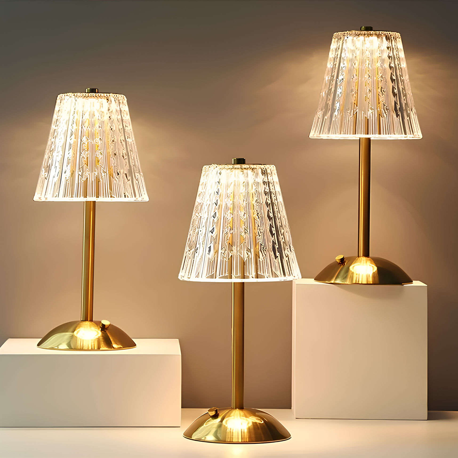 Exquisite Crystal LED Table Lamp with Touch Control and Dimmable Light