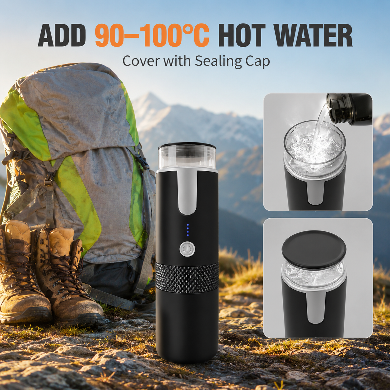 Portable Espresso Maker for Capsules & Ground Coffee