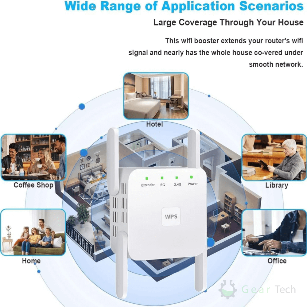 Universal Home WiFi Booster with Wide Coverage