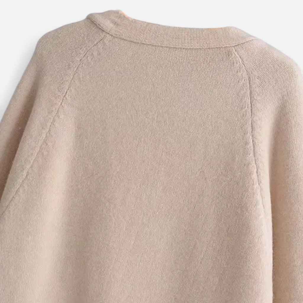 Women’s Casual Elegance Thick Layering Knit Warm Cardigan with V-Neckline