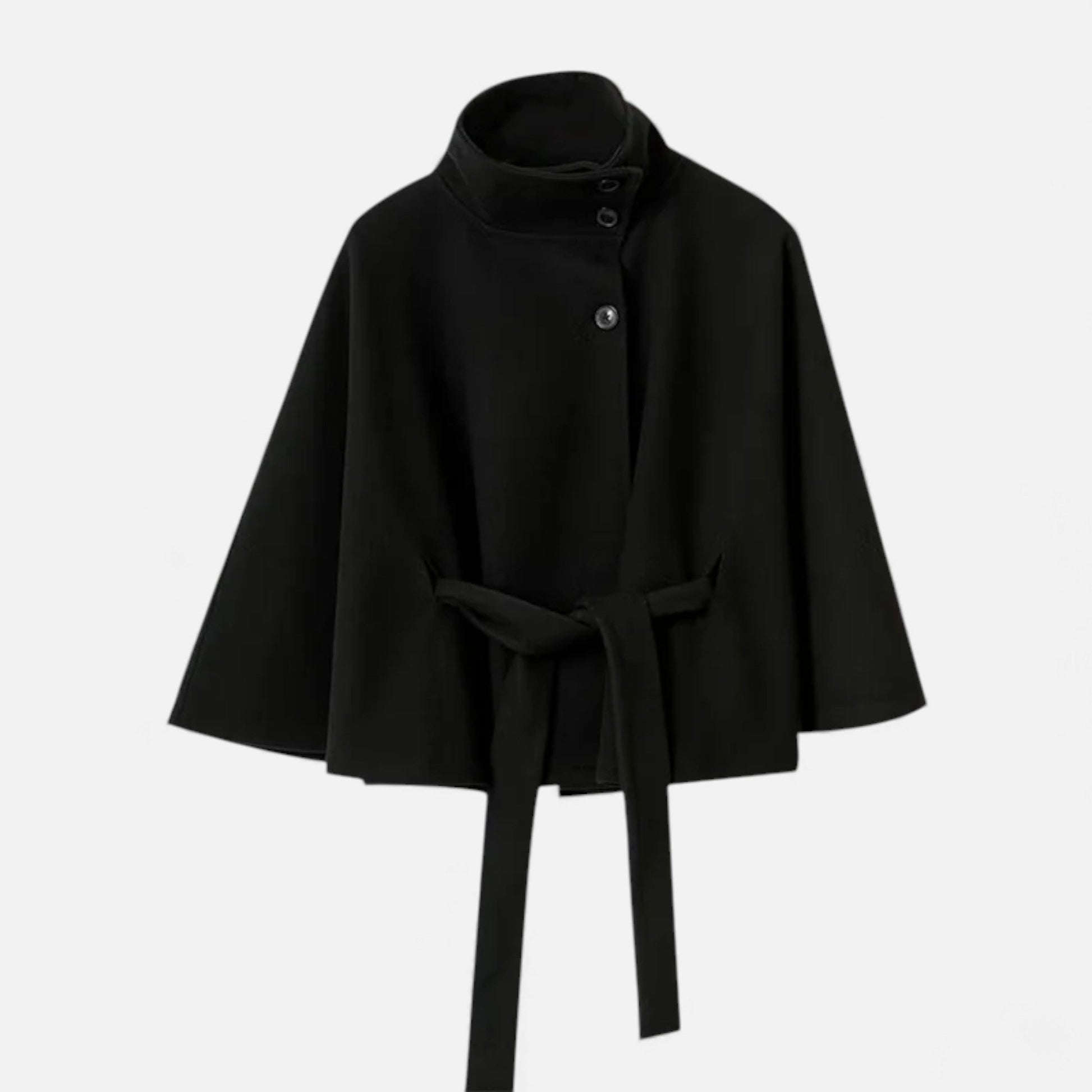 Women’s Fashion Belted Cape Coat for Winter