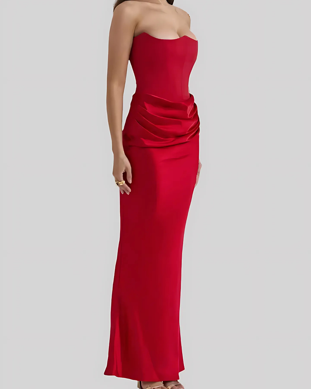 Women's Long Draped Maxi Evening Wedding Guest Dresses For Ceremonies