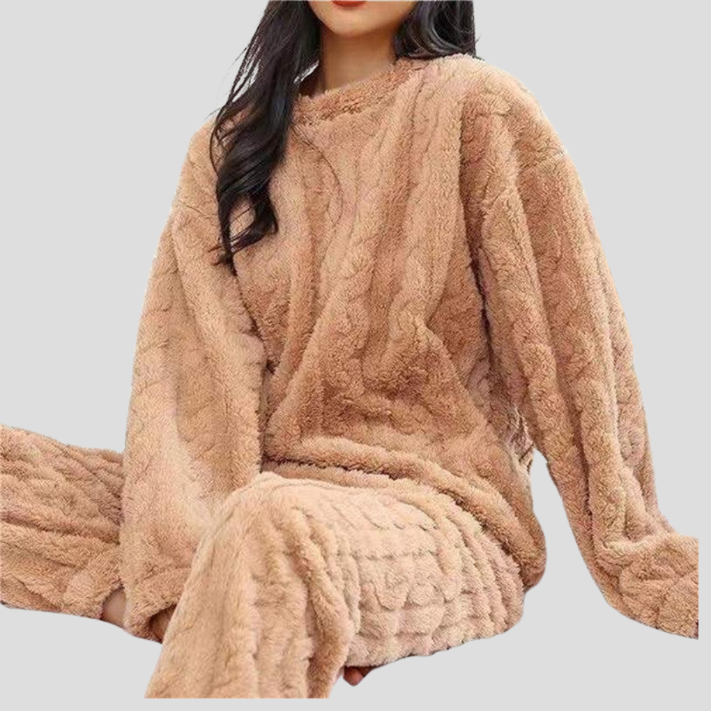 Women’s Fluffy Warm Soft Fleece Pajama Set