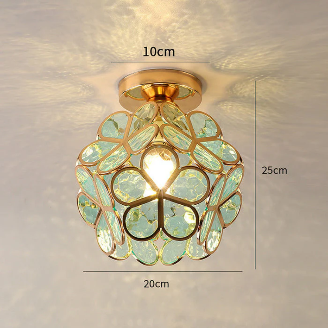 Flush Mount Ceiling Light Glass Flower Decorative LED Fixture - Image 8