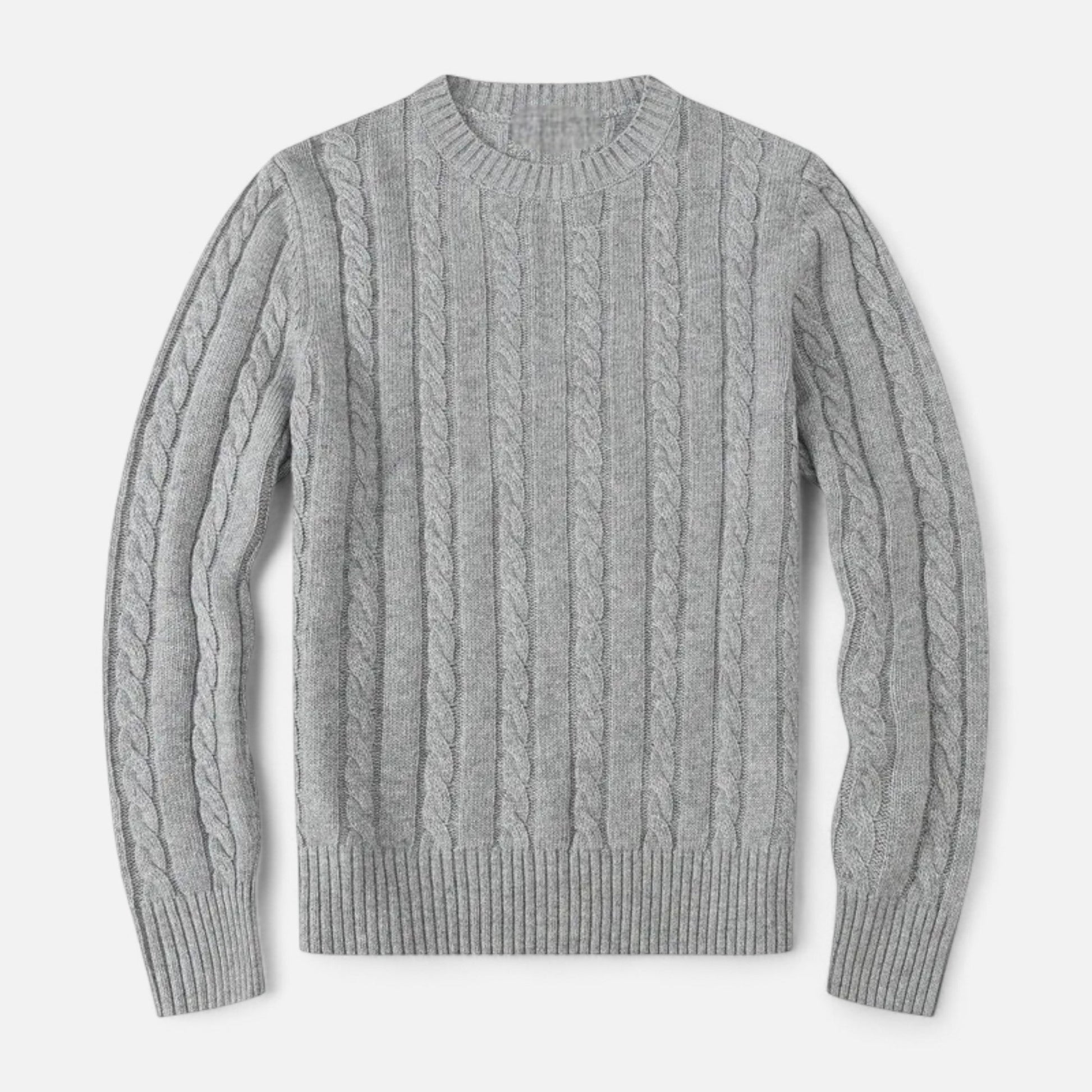 Men’s Classic Knitted Winter Sweater with Round Neckline Style