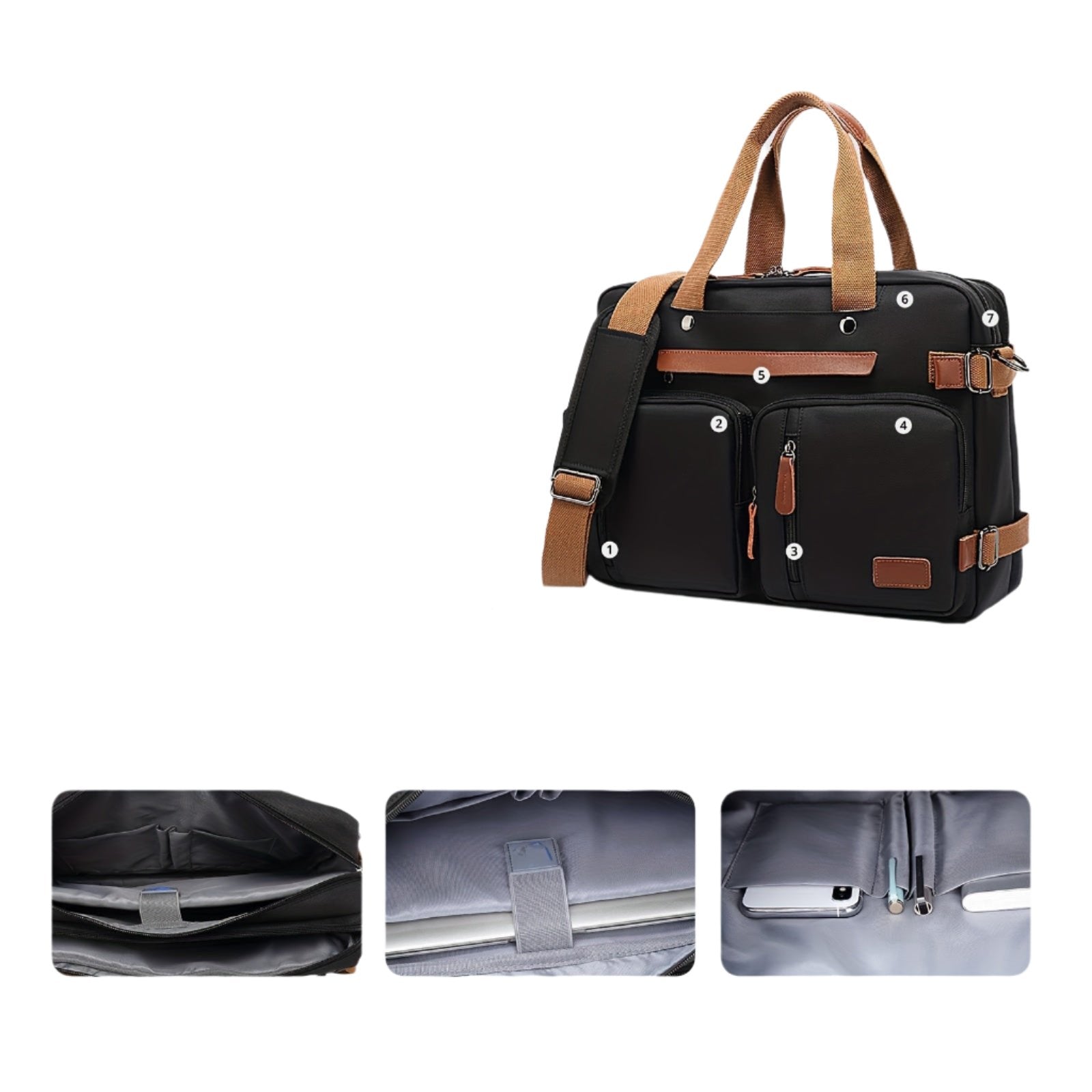 James | Men's Convertible Waterproof Carry On Travel Laptop Backpack - Image 3