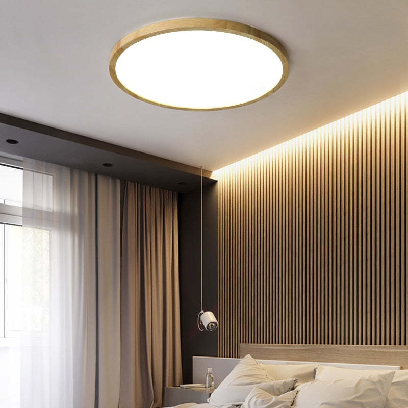 Round Flush Ceiling Light Minimalist Japanese-Inspired Design - Image 10