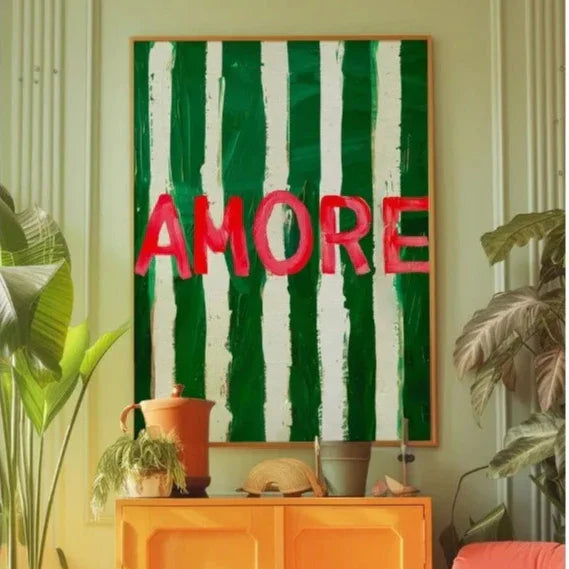 Amore Striped Wall Art