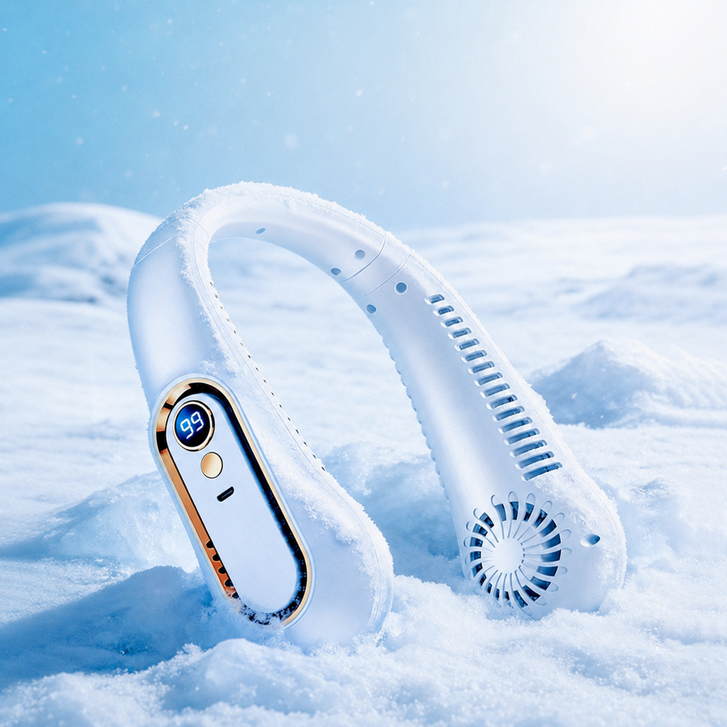 Portable Neck Fan Bladeless Wearable Hands-Free Cooling 5-Speed LED Display