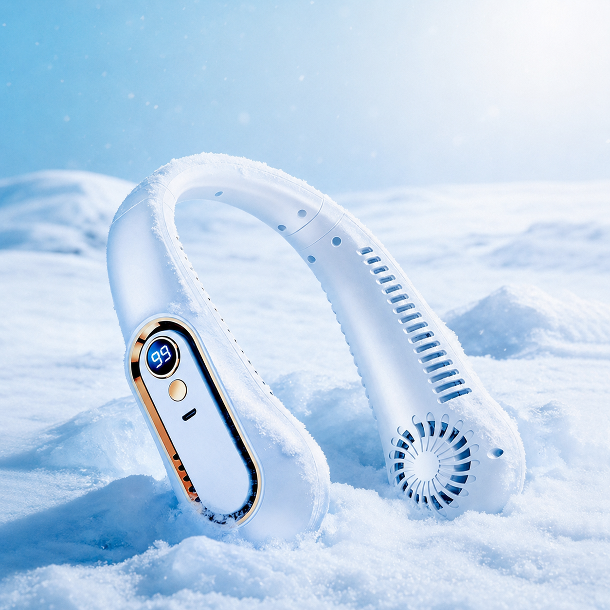 Portable Neck Fan Bladeless Wearable Hands-Free Cooling 5-Speed LED Display