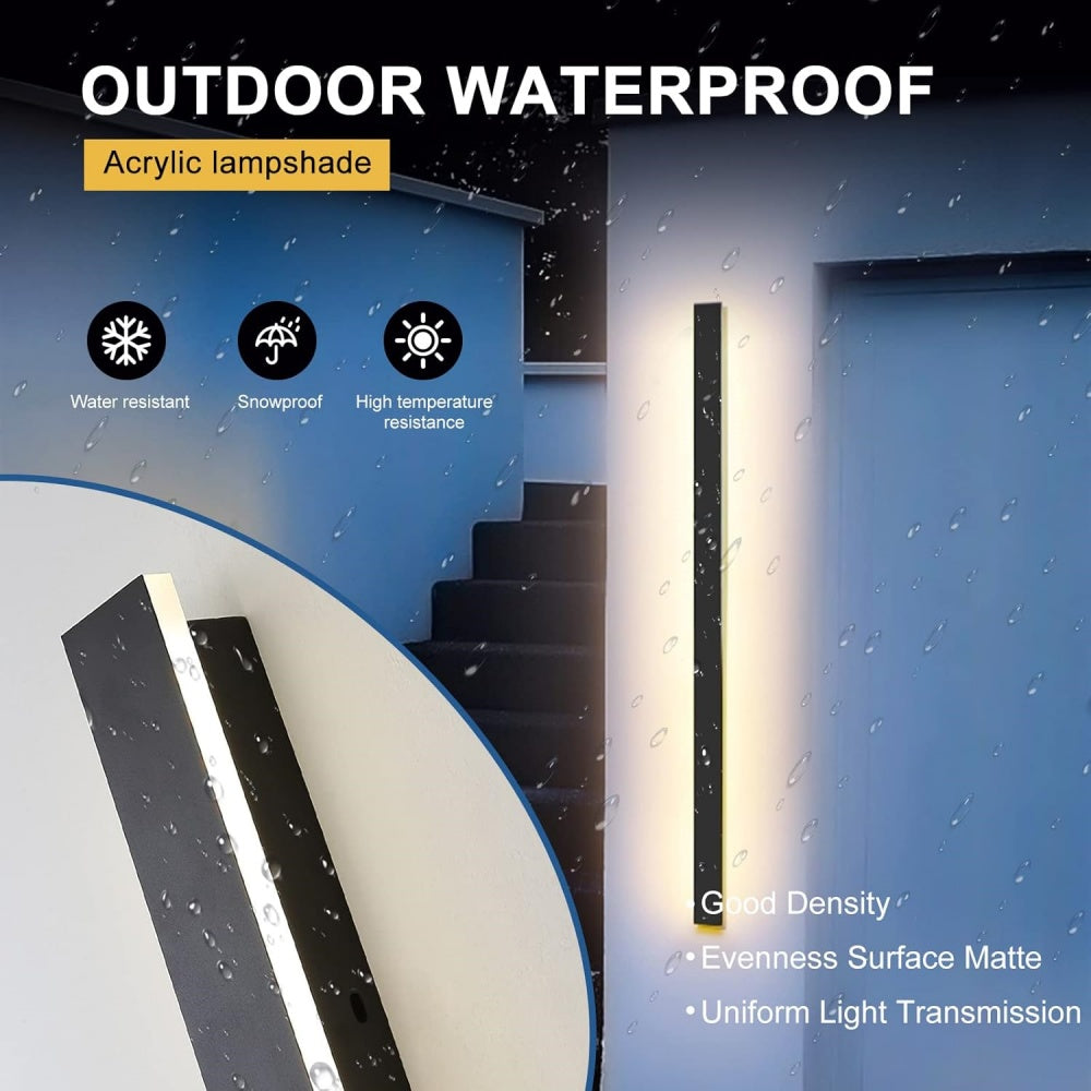 Outdoor Wall Light LED Waterproof Porch Sconce Black Modern Front Door Lamp - Image 5