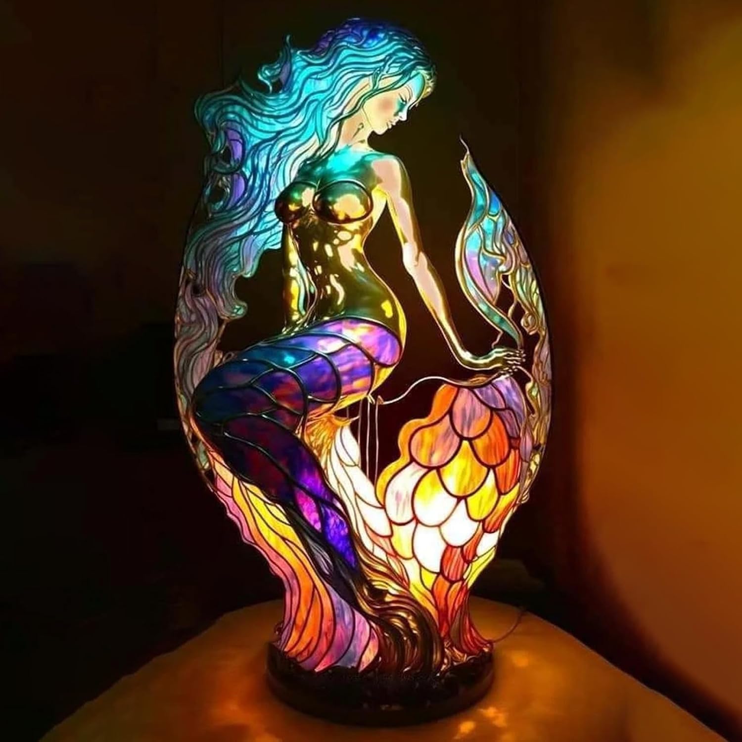 Stained Glass Table Lamp Animal Decorative Light - Image 17