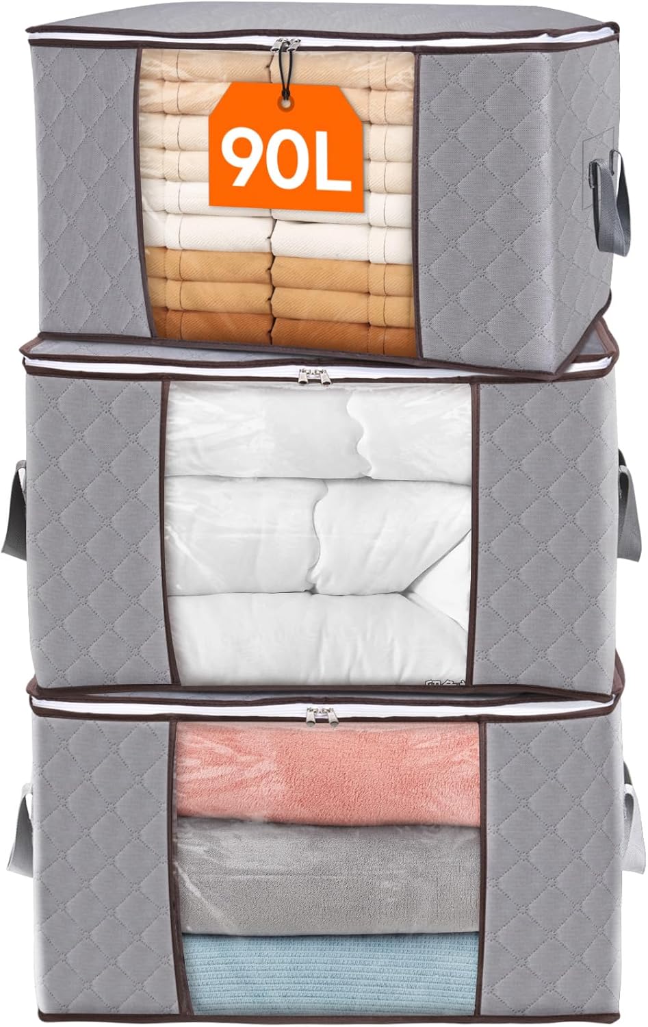 Foldable Storage Boxes with Handles and Front Window - Image 4