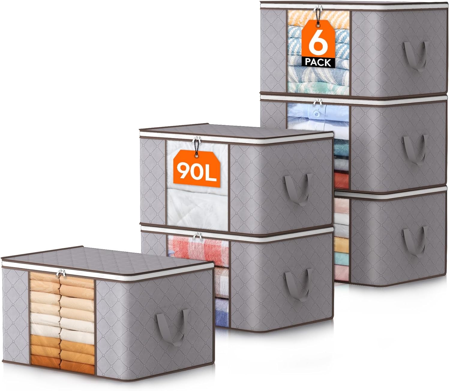 Foldable Storage Boxes with Handles and Front Window