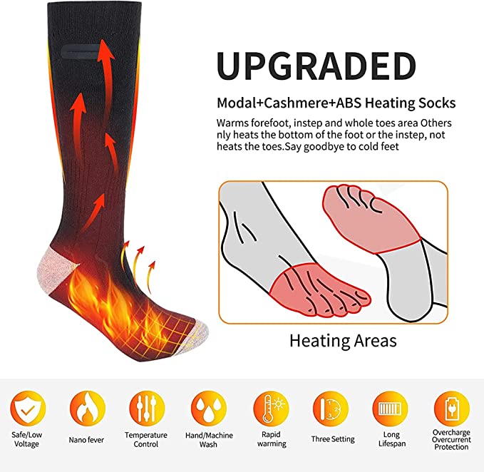Rechargeable Outdoor Heated Socks for Winter