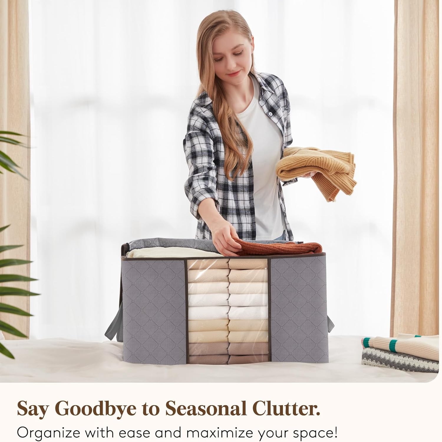 Foldable Storage Boxes with Handles and Front Window - Image 14