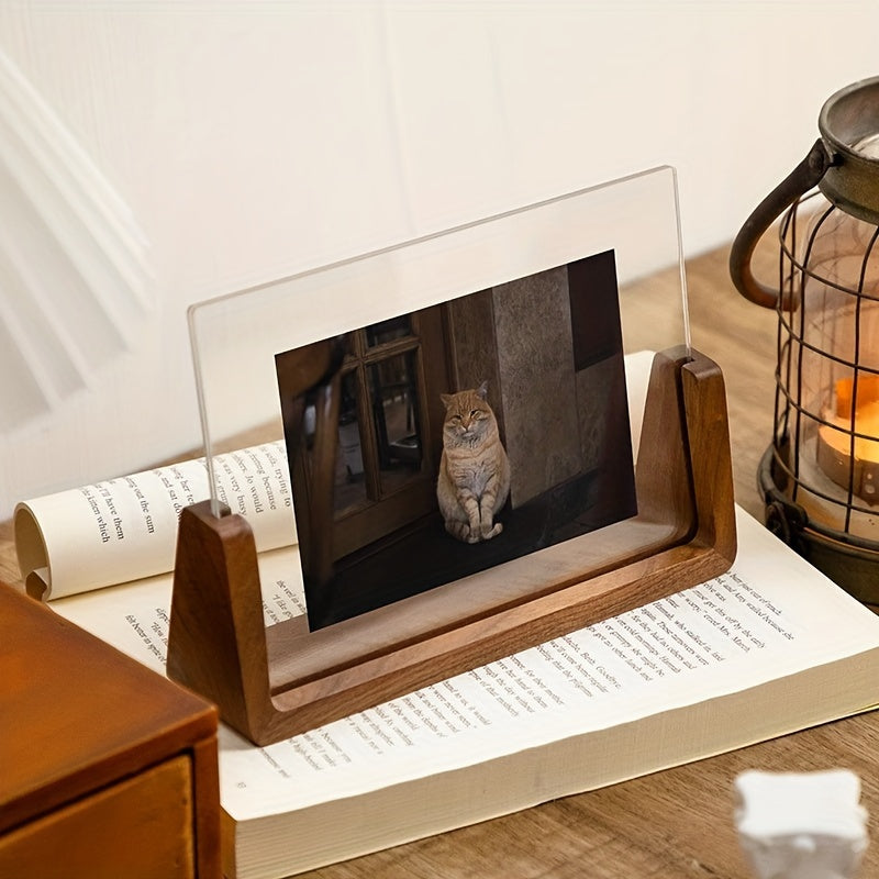 Minimalist Photo Frame Modern Acrylic Wood Tabletop Display - Image 2