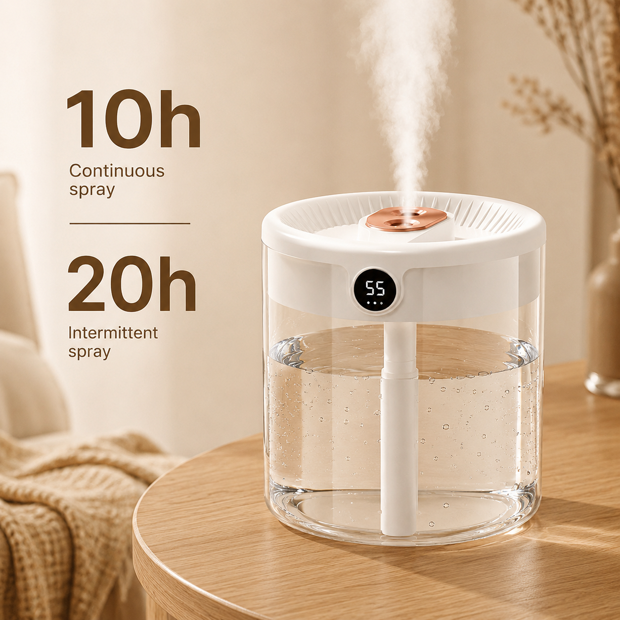 Ultrasonic Cool Mist Air Humidifier with Whisper Quiet Operation