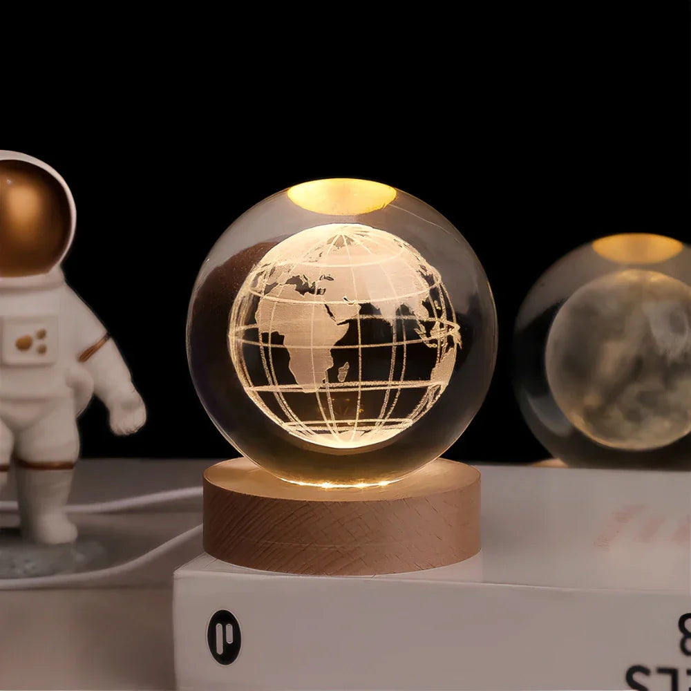 Ambient 3D Crystal Ball LED Night Light USB Lamp for Home Decor