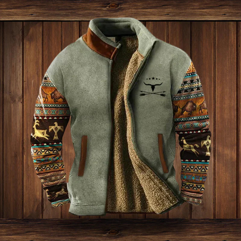 Winter Ethnic Warm Western-Style Jacket for Men