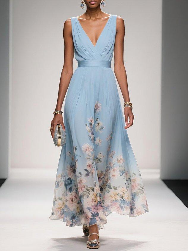 Women's Event- Ready Garden Wedding Guest Dress with Floral Print