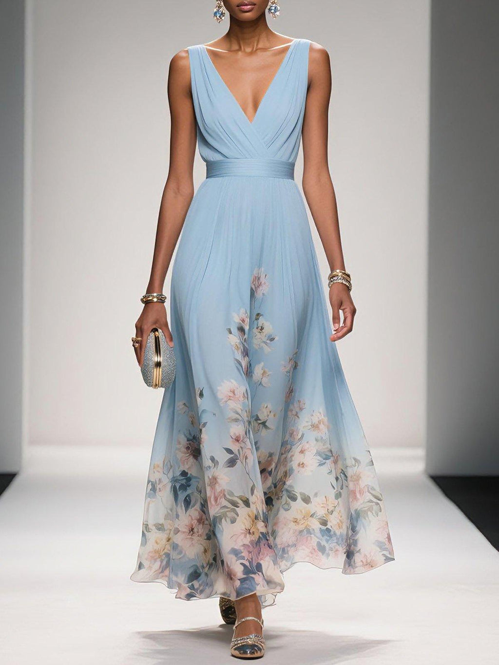 Women's Event- Ready Garden Wedding Guest Dress with Floral Print