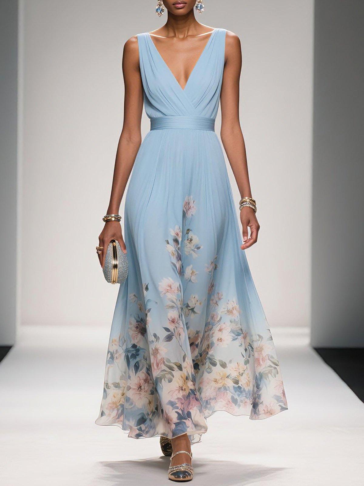 Women's Event- Ready Garden Wedding Guest Dress with Floral Print