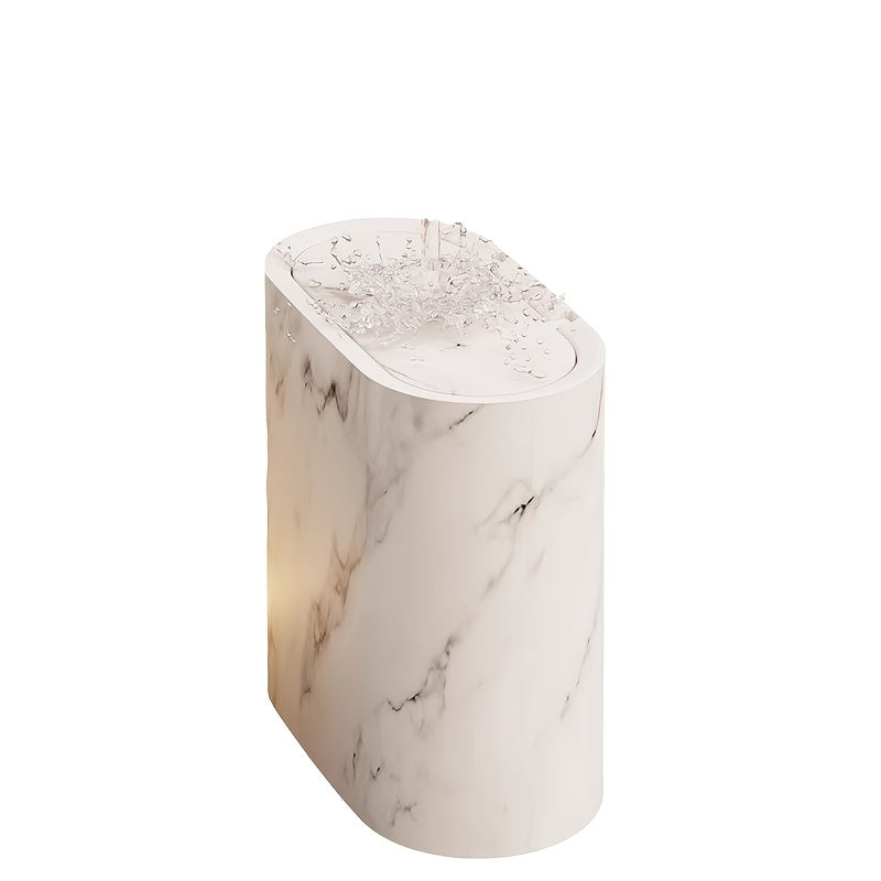 Bathroom Trash Can Lid Marble Modern Small Kitchen Bin - Image 12