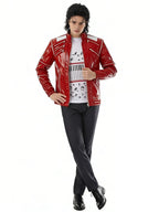 Mens 3 Piece Faux Leather 80s Pop Star Costume - Image 2
