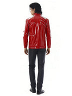 Mens 3 Piece Faux Leather 80s Pop Star Costume - Image 3
