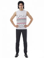 Mens 3 Piece Faux Leather 80s Pop Star Costume - Image 5