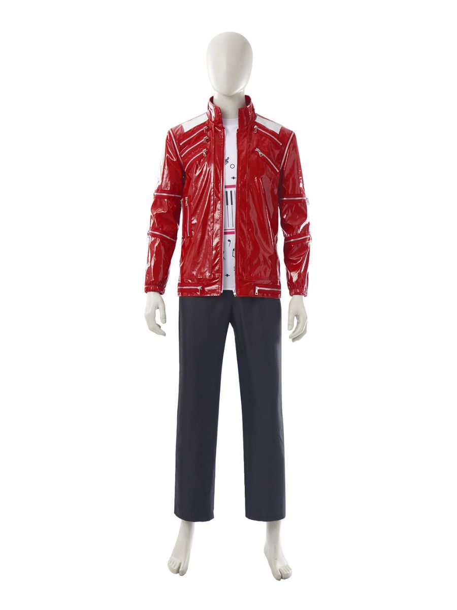 Mens 3 Piece Faux Leather 80s Pop Star Costume - Image 6