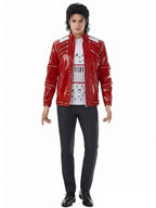 Mens 3 Piece Faux Leather 80s Pop Star Costume
