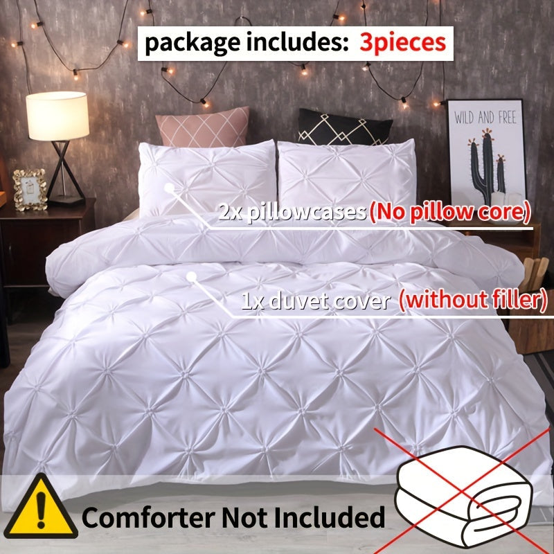 Duvet Cover Set | Quilted Texture | Breathable All-Season Comfort | Polyester - Image 2