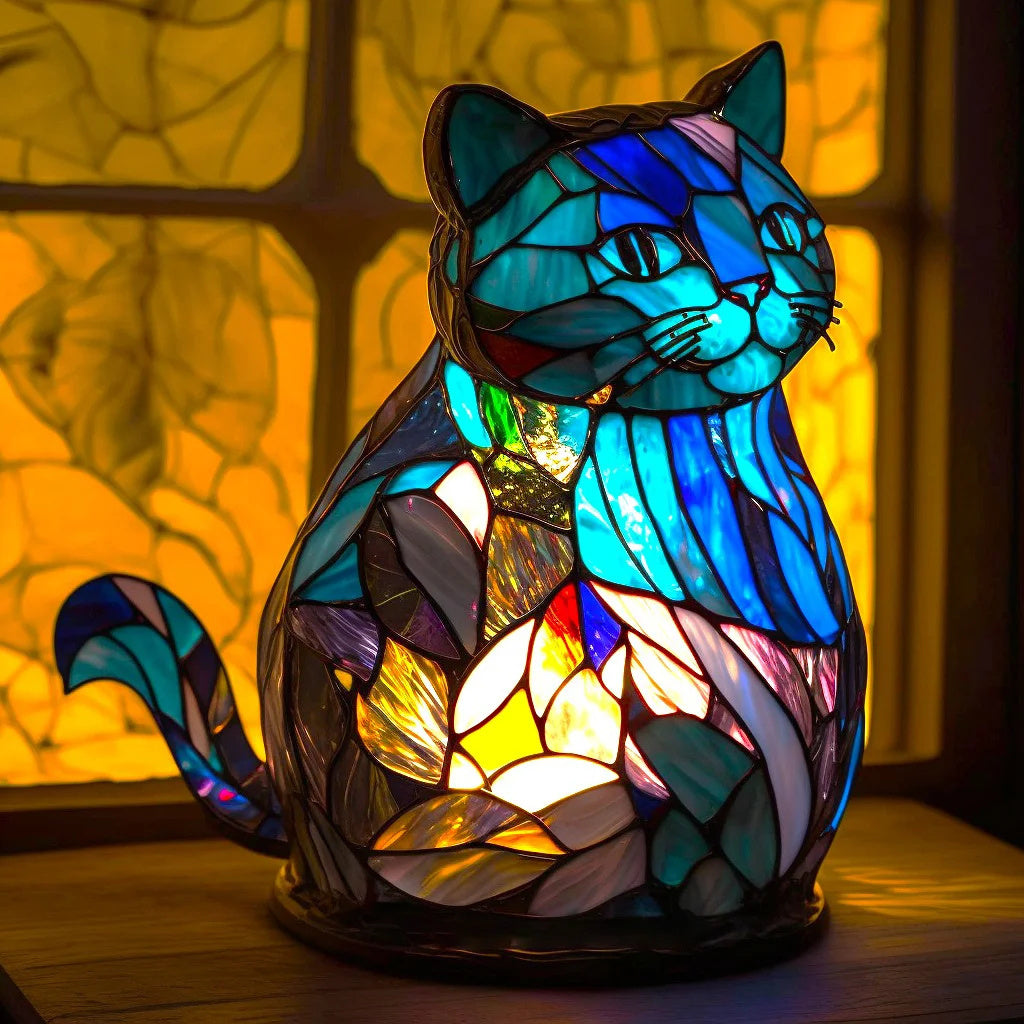 Stained Glass Table Lamp Animal Decorative Light - Image 7
