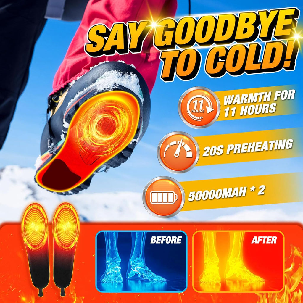 Rechargeable Heated Insoles Remote-Controlled Warming Inserts for Shoes - Image 4