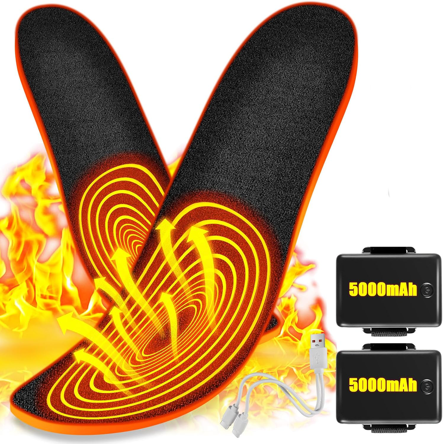 Rechargeable Heated Insoles for Winter Boots with Remote Control