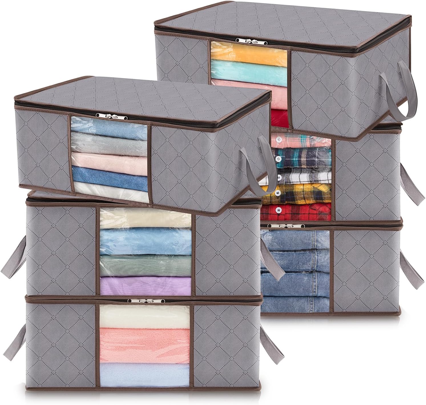Foldable Storage Boxes with Handles and Front Window - Image 11