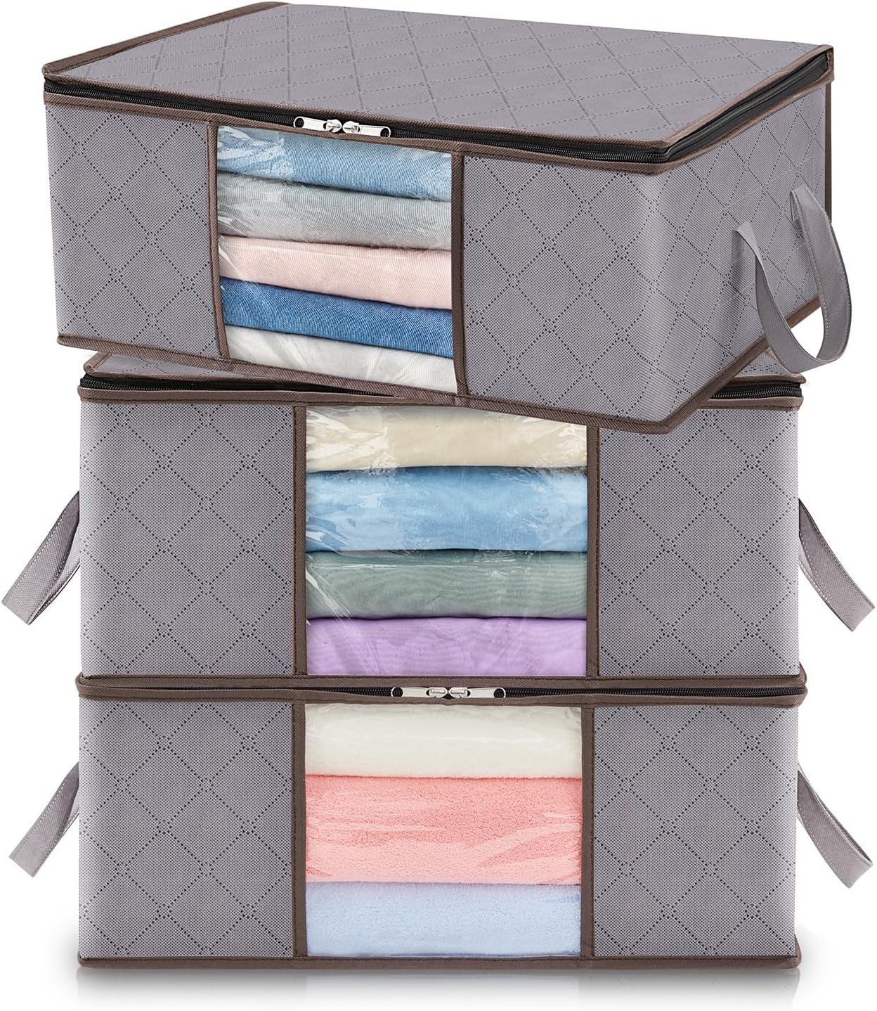 Foldable Storage Boxes with Handles and Front Window - Image 12